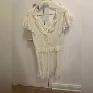 Rebecca Taylor Lurex Stripe V-Neck Dress